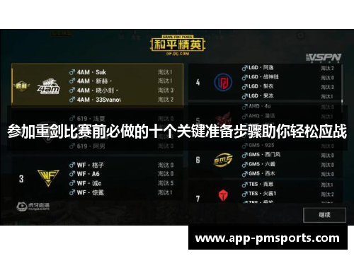 参加重剑比赛前必做的十个关键准备步骤助你轻松应战